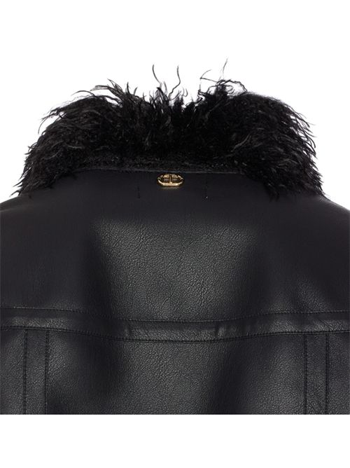GIACCA EFFETTO PELLE E FAUX FUR TWIN SET | 252TP241000006 NERO